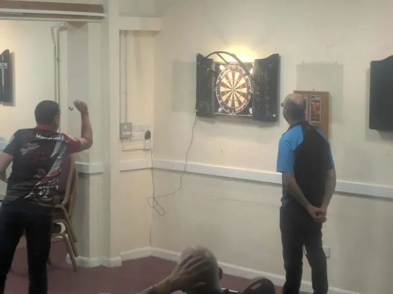 Darts board ready for a game at Littleport Ex-Services Social Club